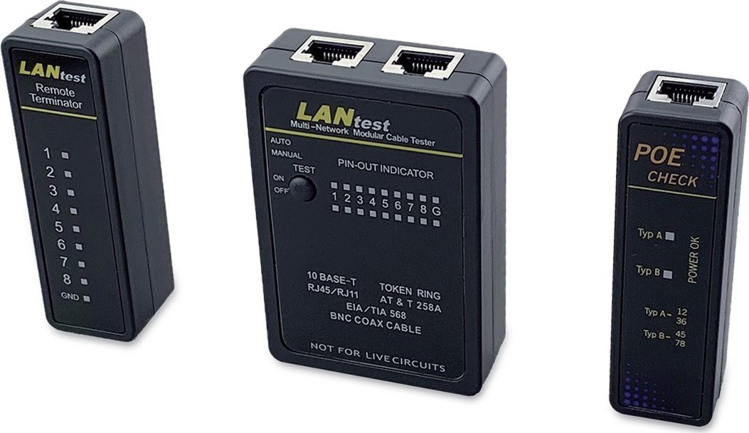 Equip Equip 129968 tester kabli sieciowych Czarny