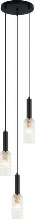 Lampa wisząca Italux Perola nowoczesna czarny (PND-43363-3 BK+BR)