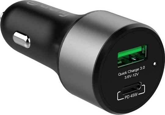 Ładowarka Crong Power Car Charger 1x USB-A 1x USB-C (CRG-PWRC-USBC63-BLK)