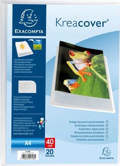 Exacompta Demomappe Exacompta Kreacover® A4 med 20 lommer transparent