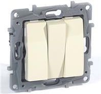 Legrand Łącznik potrójny Niloe 10AX kremowy (764603)