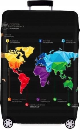 Pokrowiec na walizkę MAPA ŚWIATA XL