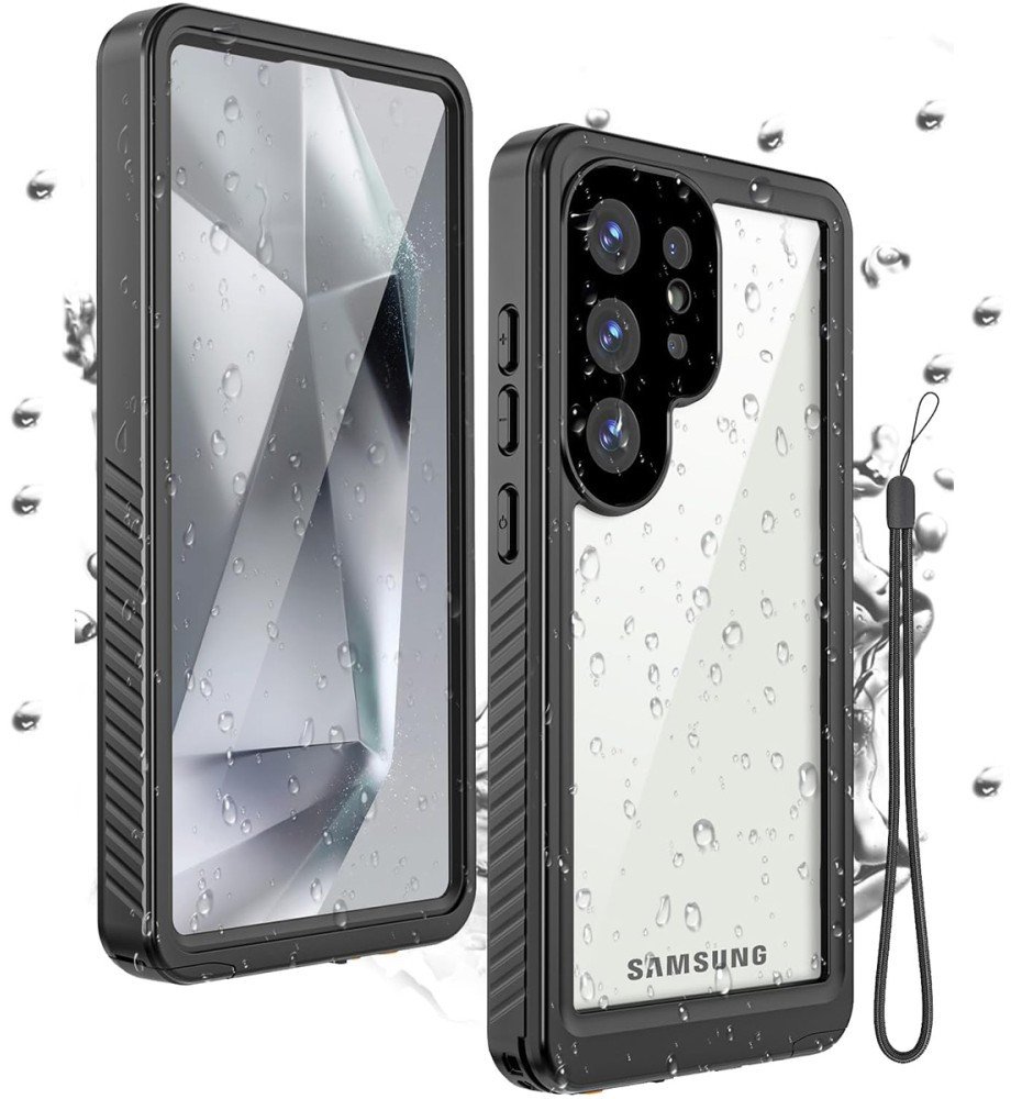Etui wodoszczelne Supero do Samsung Galaxy S25 Ultra, przezroczyste z czarną ramką