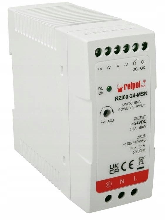 Zasilacz impulsowy z przekaźnikiem 90-264 V AC 24 V DC 2,5 A moc 60W 2617076 RZI60-24-MSN