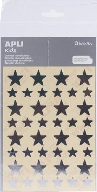 Apli Naklejki APLI, gwiazdki, 120 szt., zawieszka, srebrne