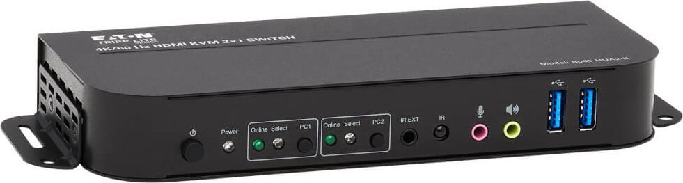 Przełącznik Eaton Eaton Tripp Lite series HDMI KVM, 2-Port 4K 60Hz 4:4:4, HDR, HDCP 2.2 Support, IR Remote and USB Cables - KVM-/Audio-/USB-Switch - 2