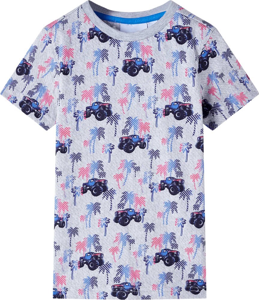 vidaXL Koszulka dziecięca, szary melanż, 92