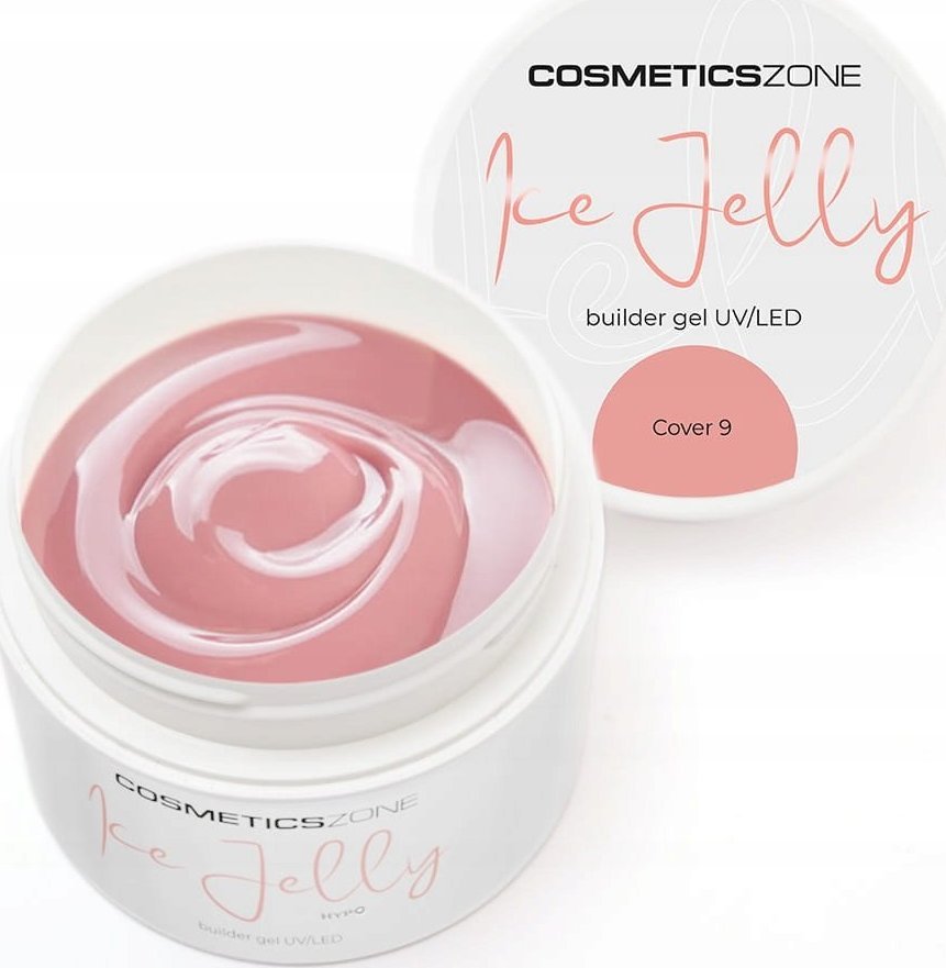 Cosmetics Zone Żel do przedłużania paznokci UV LED galaretka ICE JELLY brudny różowy - Cover 9 - 15ml