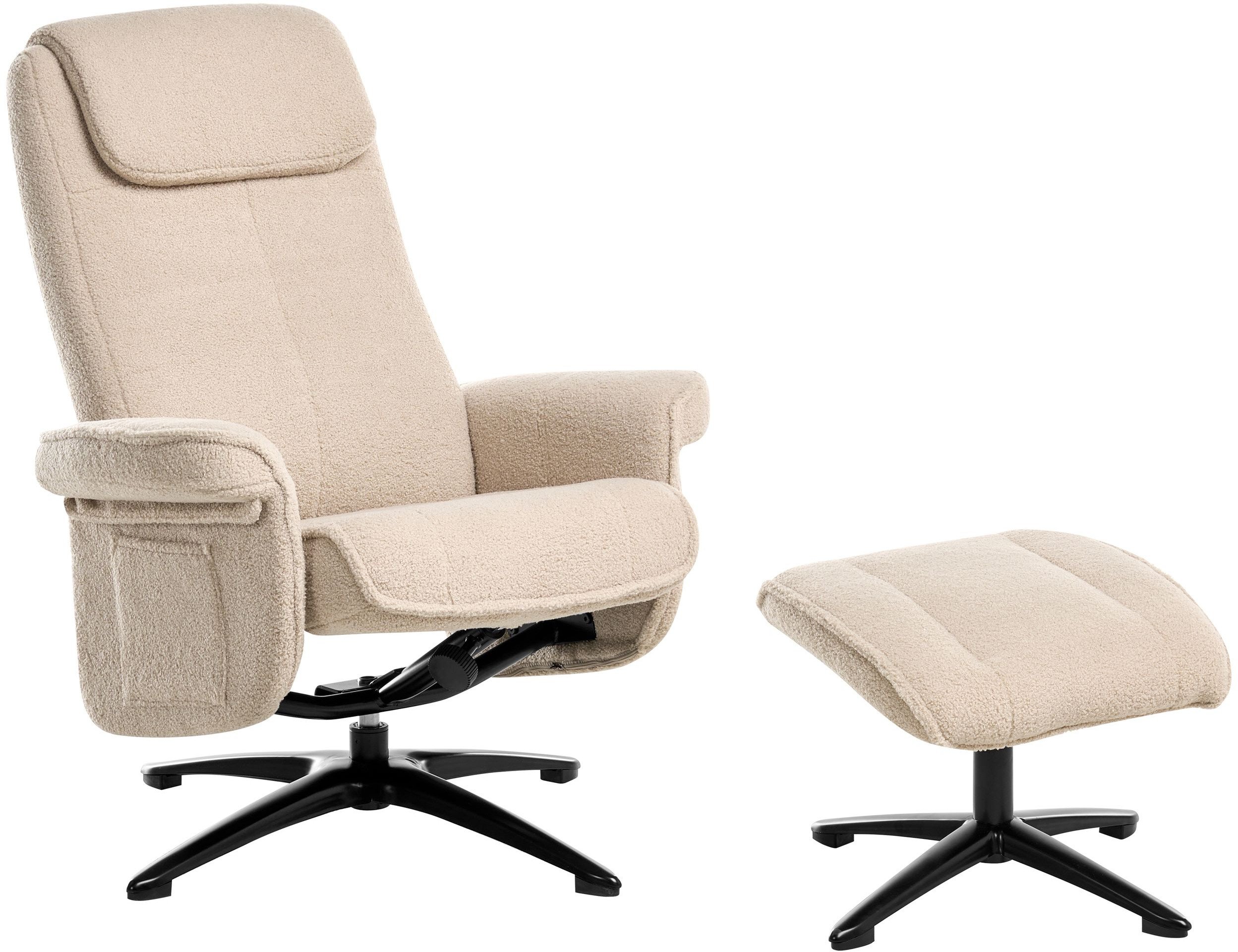 Rozkładany fotel GERAS Boucle Beżowy