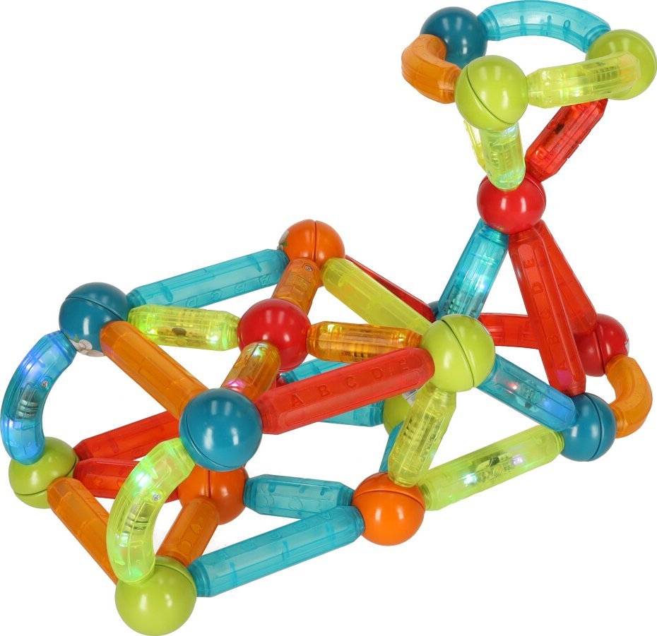 KIK Klocki magnetyczne dla małych dzieci świecące 76 elementów