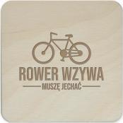 Koszulkowy Rower wzywa, muszę jechać - komplet podkładek pod kubek z grawerem