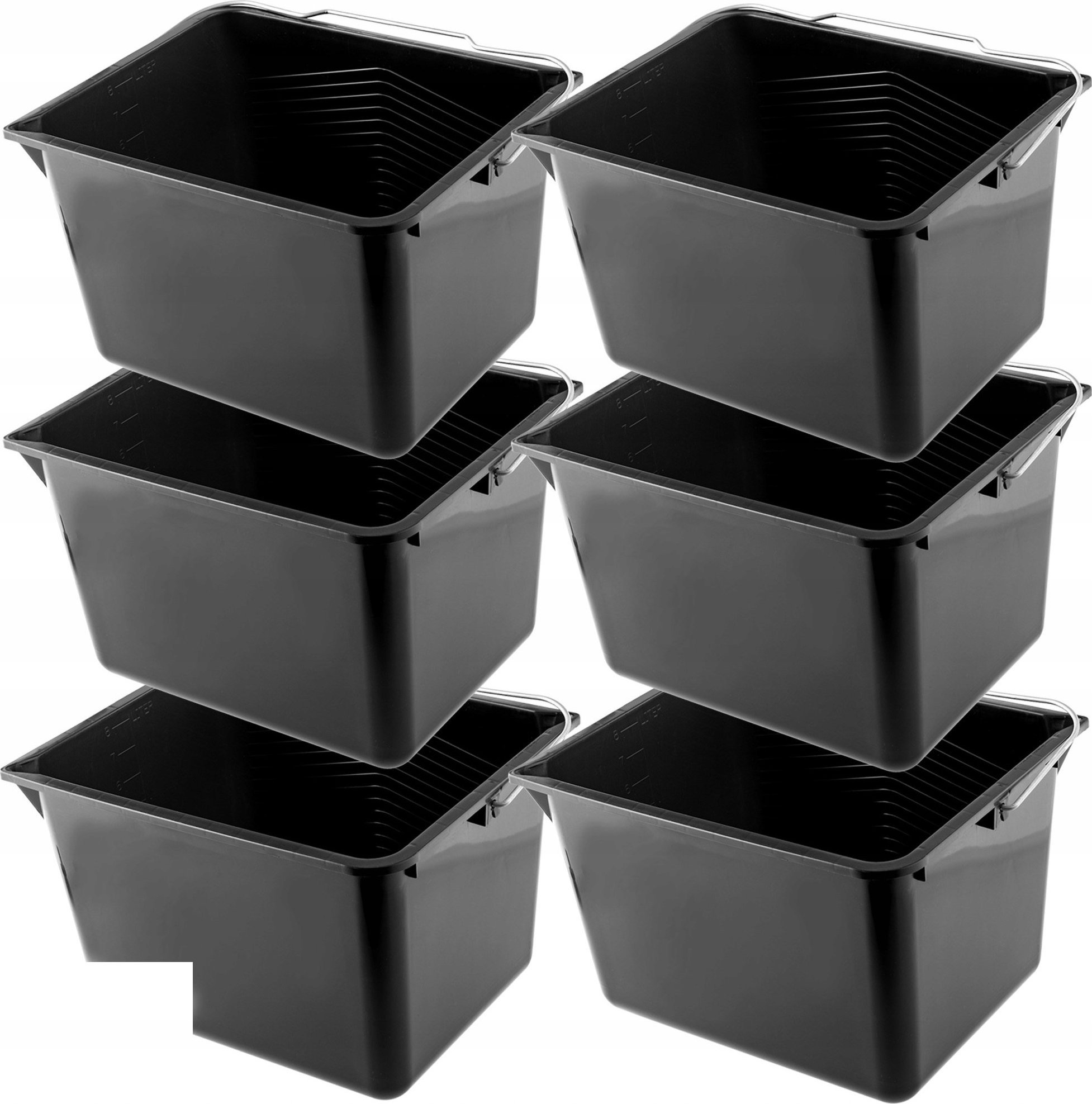 Kadax Wiadro Wiaderko Malarskie Czarne 8 Litrów 6szt