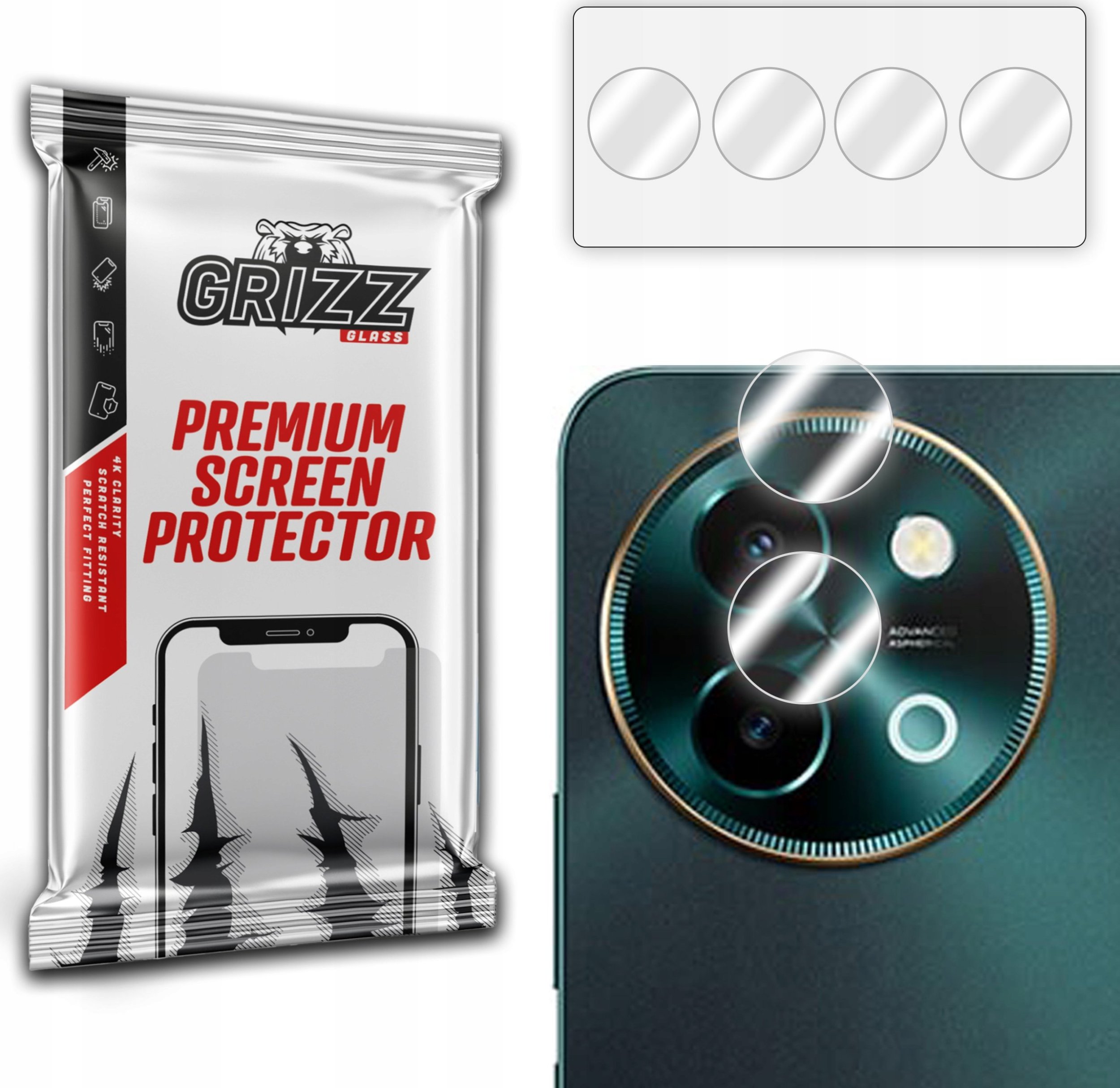 GrizzGlass Szkło na aparat GrizzGlass HybridGlass Camera do Vivo Y58