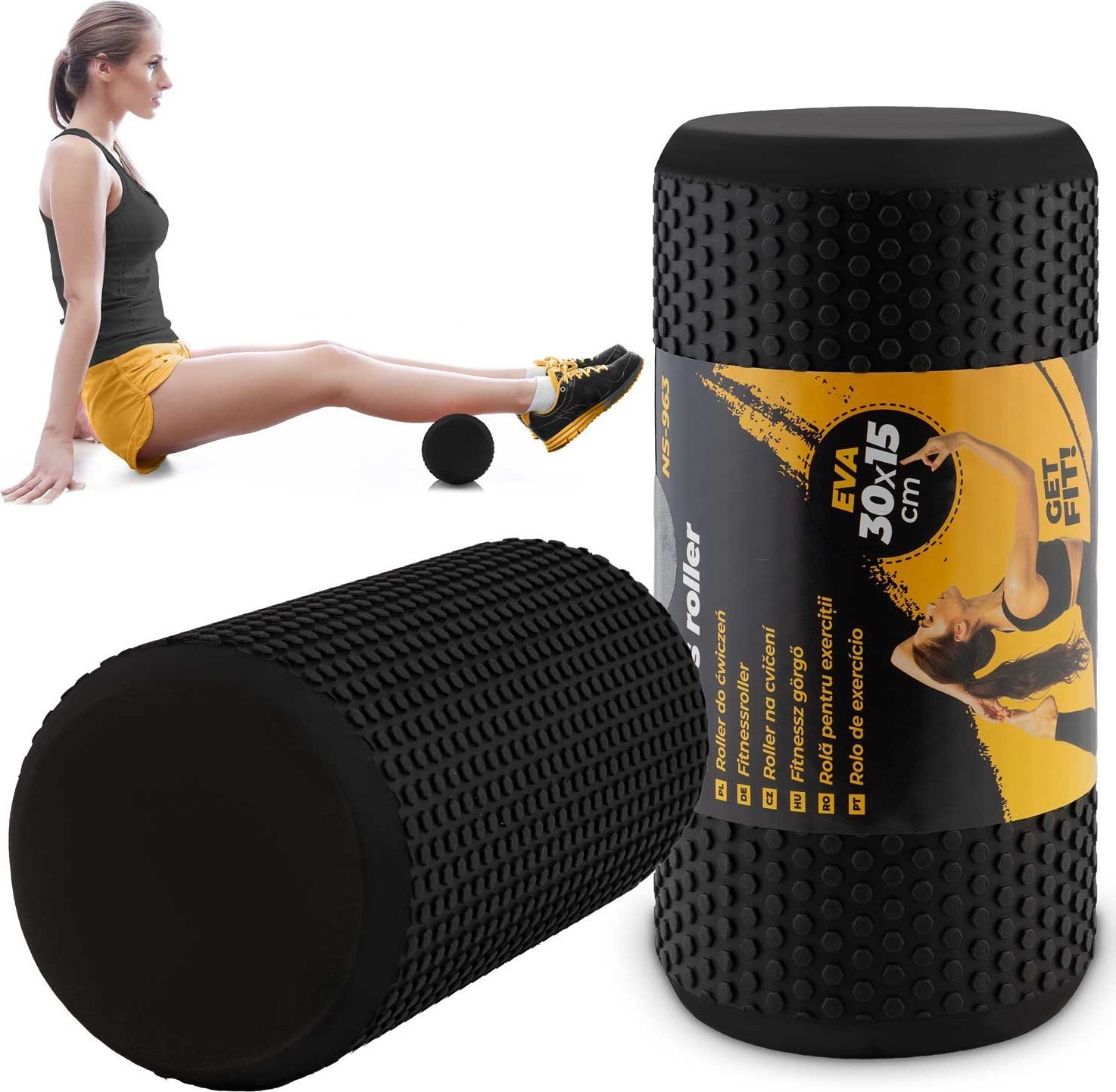 Triton Roller wałek do ćwiczeń EVA NS-963 czarny