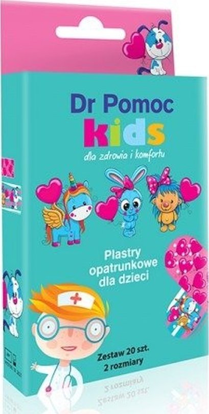 Dr Pomoc Kids plastry opatrunkowe 20szt Wysokiej jakości plastry z opatrunkiem Fantazyjne Postacie