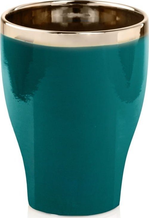 Polnix Wysoka osłonka na doniczkę złota turkus 14cm