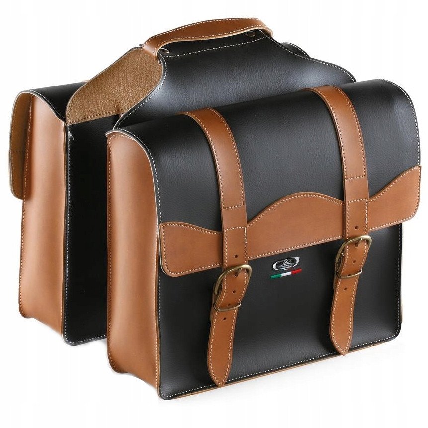 Sakwa rowerowa Monte Grappa 2-komorowa skórzana brązowa