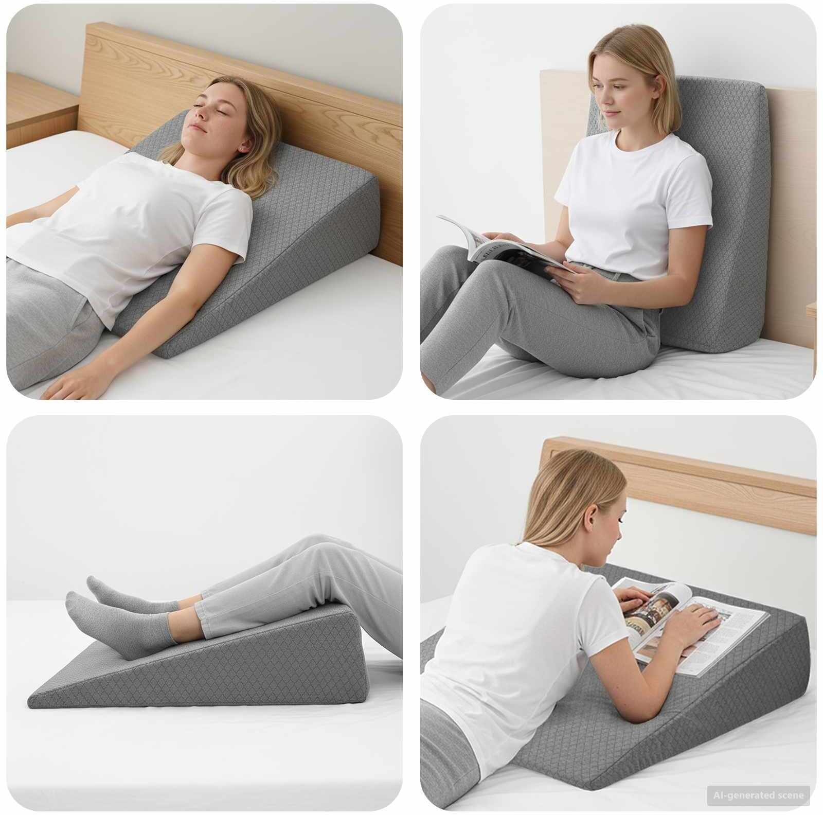 vidaXL Poduszka w kształcie klinu Gładki Szary