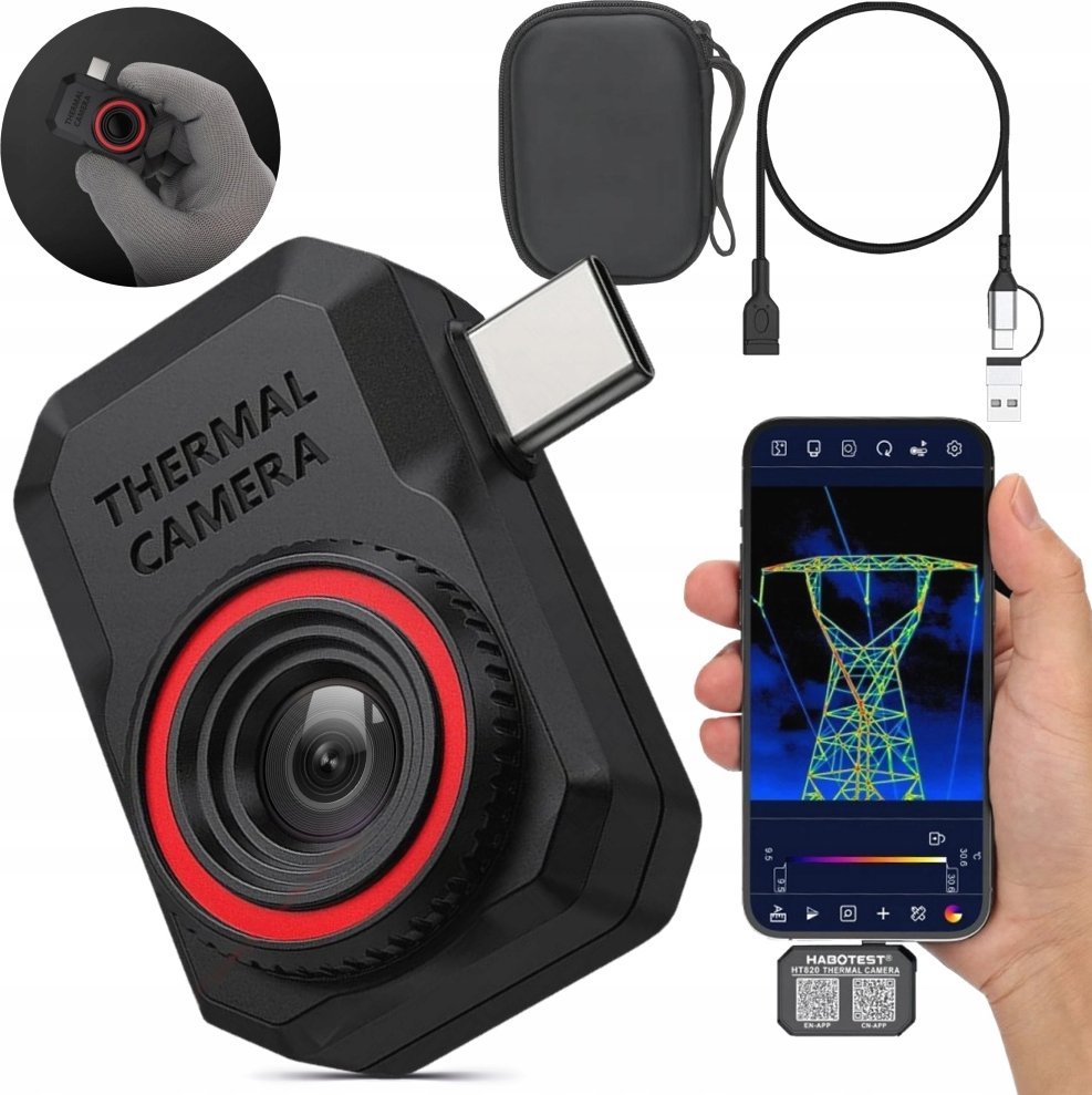 MINI KAMERA TERMOWIZYJNA APLIKACJA ANDROID USB-C NA TABLET TELEFON -15 +600