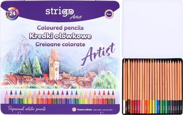 Strigo Kredki ołówkowe STRIGO Artist 24 kolory