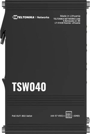 Switch Teltonika Teltonika NETWORKS TSW040 8-Port PoE+ Switch Nie zarządzany Fast Ethernet (10/100) Obsługa PoE Czarny