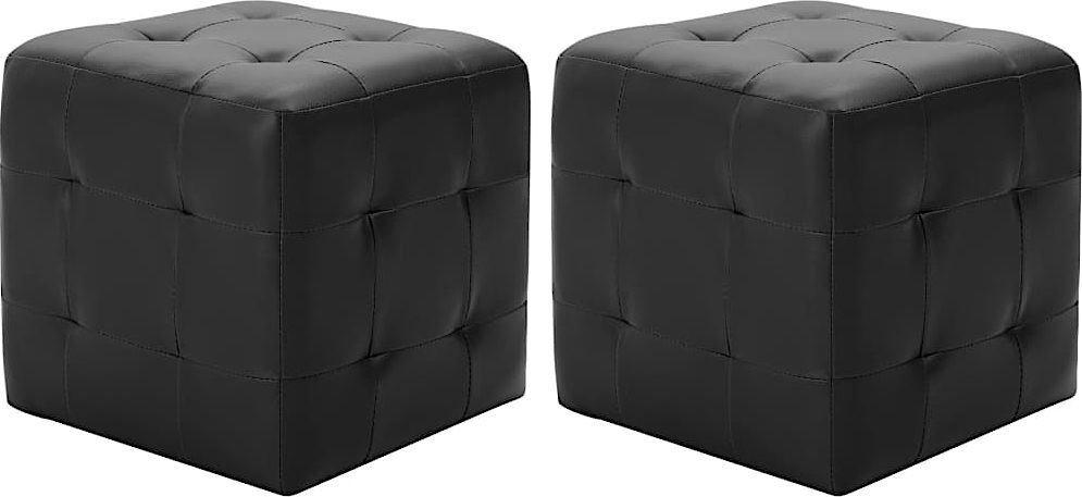 Elior Komplet czarnych puf do salonu i sypialni - Zauri 2X