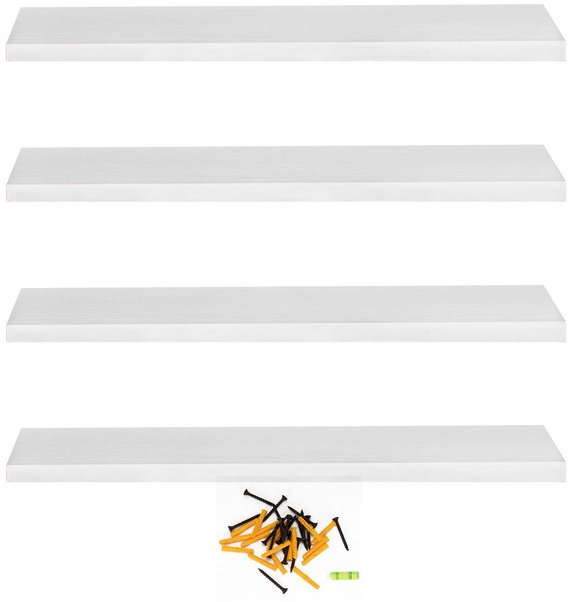 Półki ścienne 4 szt. na przyprawy, książki półki wiszące nowoczesne białe UNIWERSALNY
