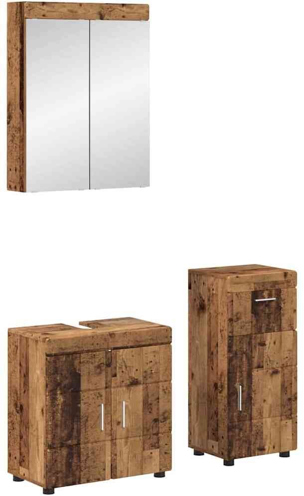 vidaXL Zestaw mebli łazienkowych z szufladą z półką TULUM Stare drewno