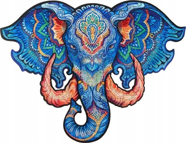 Puzzle Drewniane Dla Dorosłych Kolorowy Słoń M