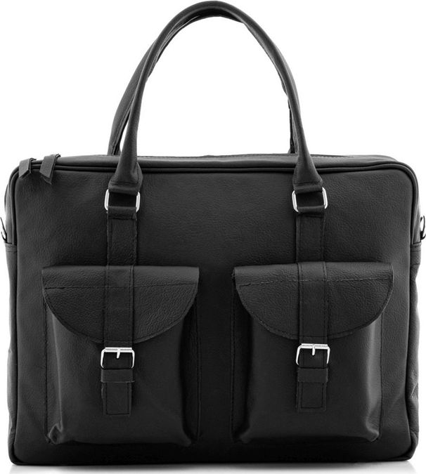 Belveder Skórzana teczka na laptopa 15,6 czarna BVL92