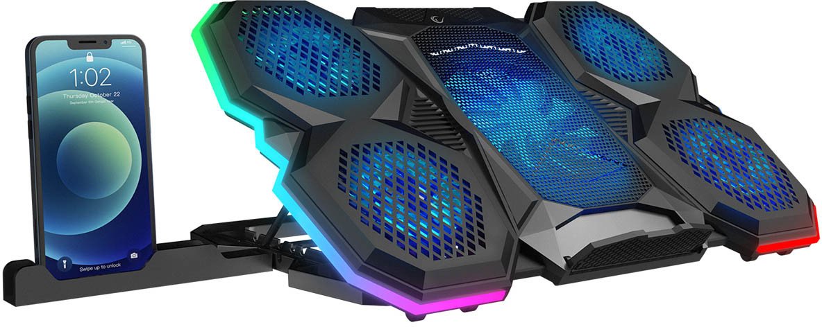Rampage AD-RC14 X-RANGER Podstawka chłodząca pod laptop 9-17" RGB regulowana