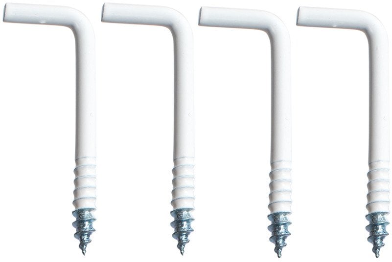 SCREW HOOK 40X3,0X15X14 WHITE/ 4PCS