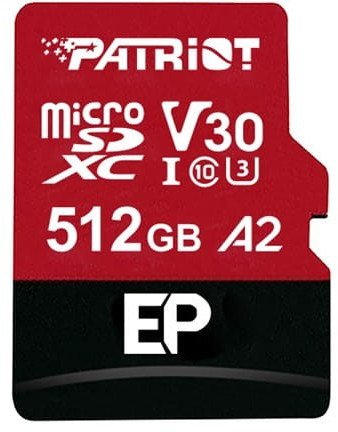 Karta Patriot EP MicroSDXC 512 GB Class 10 UHS-I/U3 A2 V30 (PEF512GEP32MCX)