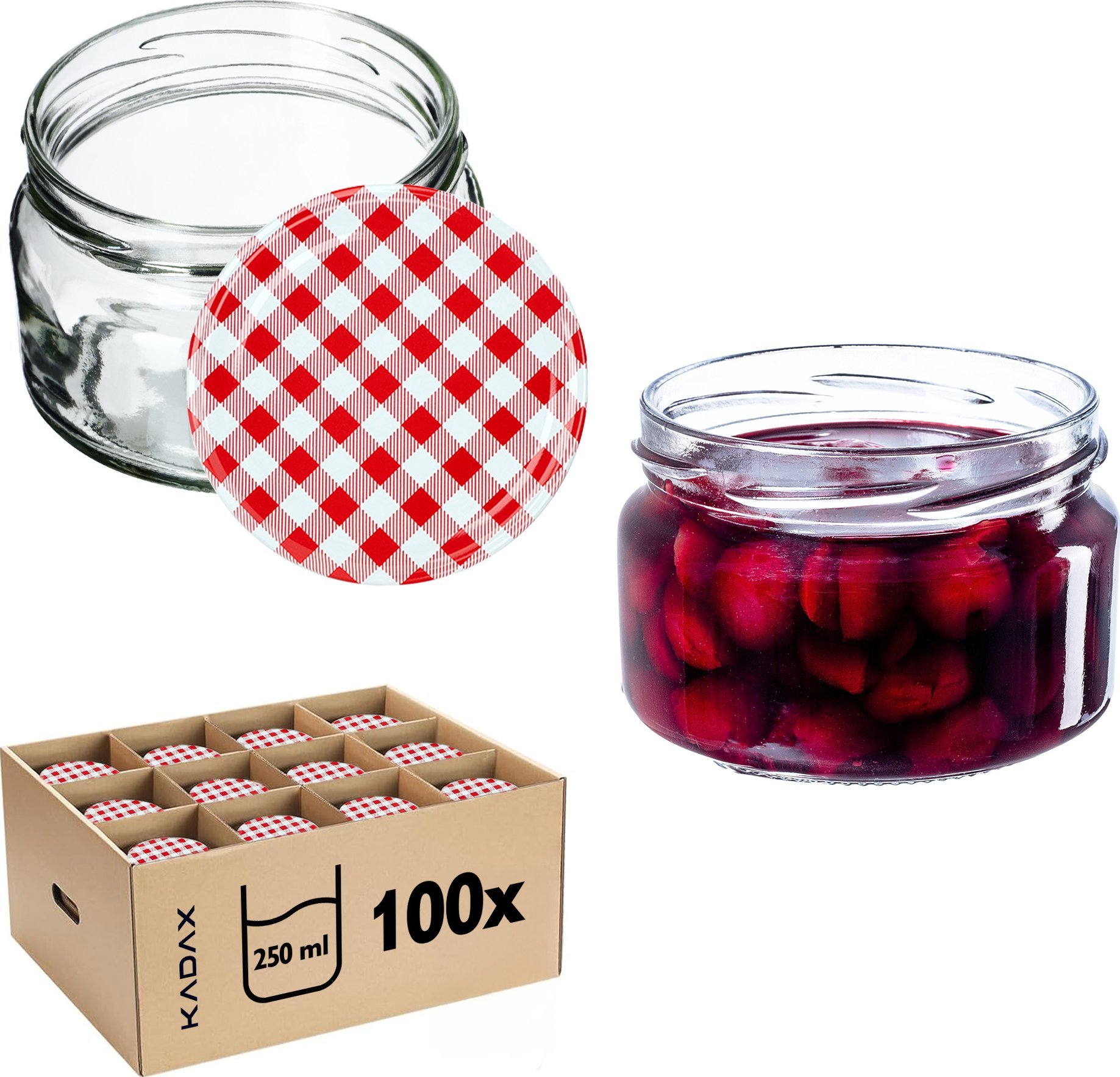 100x Słoik Na Przetwory 250ml + Wieczko fi82 Miód