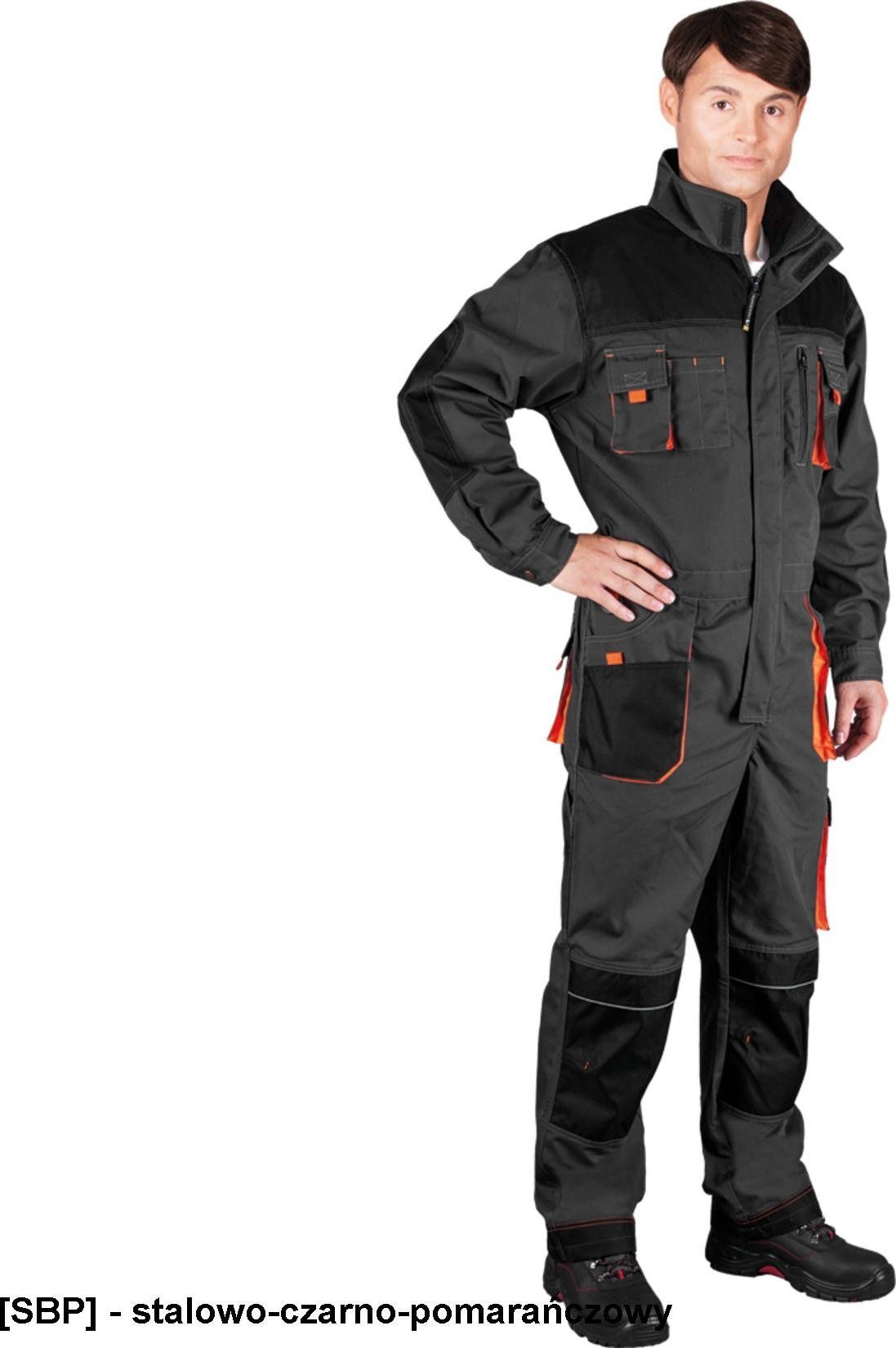R.E.I.S. LH-FMN-O - KOMBINEZON OCHRONNY - stalowo-czarno-pomarańczowy 46