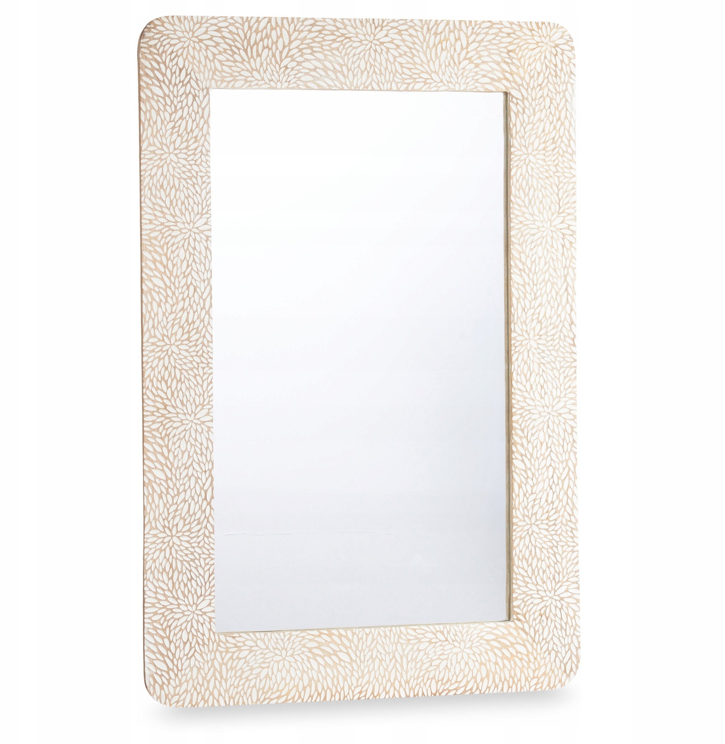 Giftdecor Lustro ścienne w drewnianej ramie mango LINES&CURVES, 60 x 90 cm