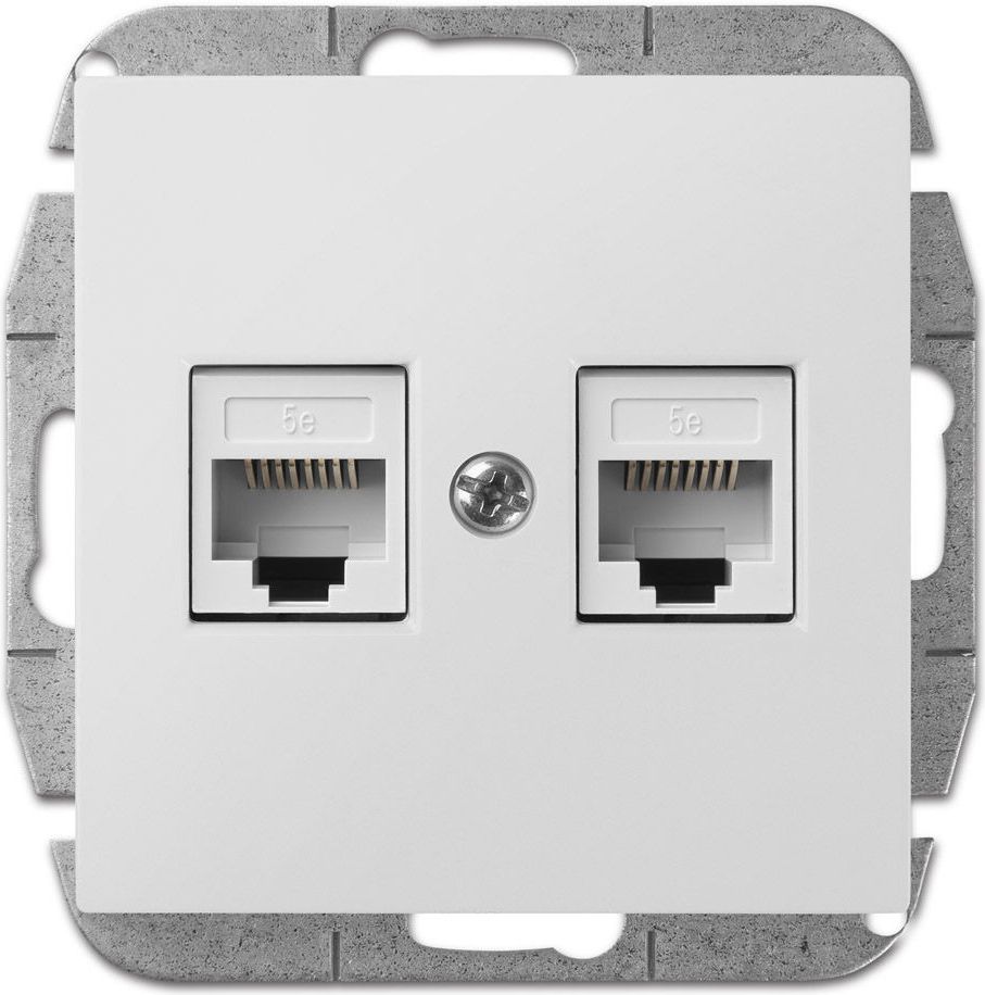 Elektro-Plast Sentia Gniazdo komputerowe podwójne RJ45 kat.5e białe (1449-10)