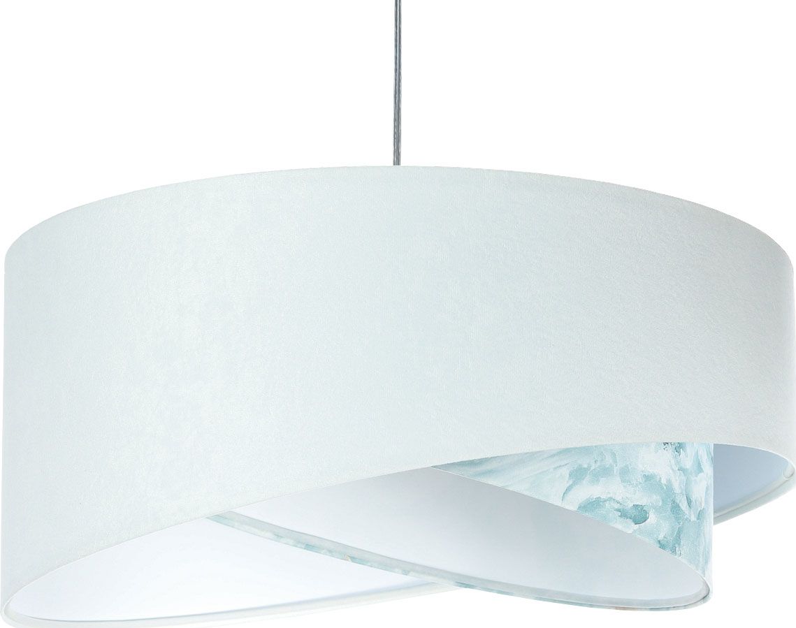 Lampa wisząca Lumes Biało-niebieska lampa wisząca z abażurem - EXX04-Akra