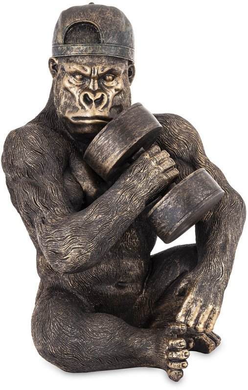 Figurka Goryl Siłacz z Hantlą Dekoracja ozdoby do Pokoju