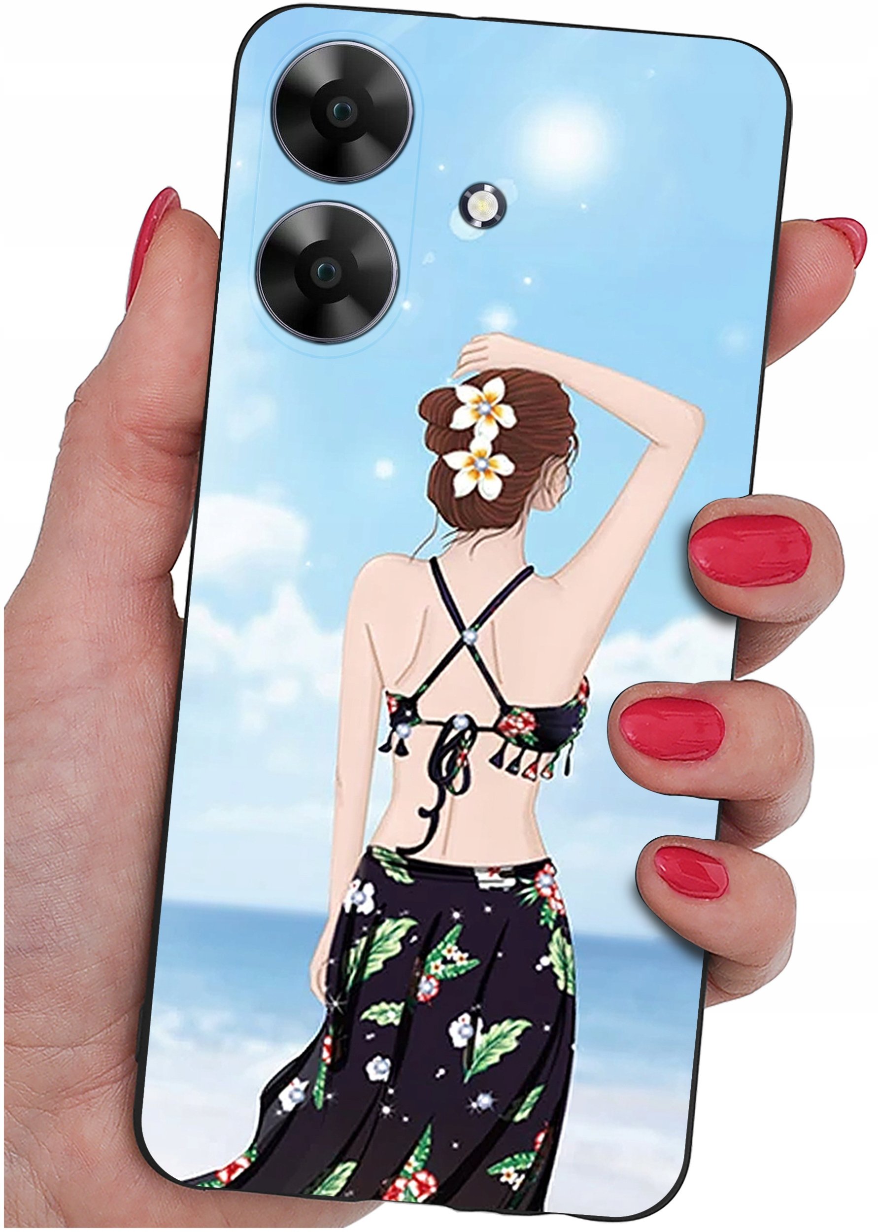 ETUI do Realme Note 60 CASE WZORY | SILIKONOWE MATT CASE + SZKŁO 9H