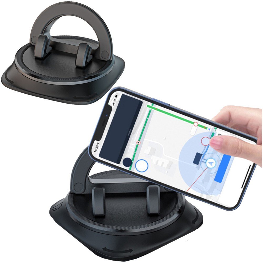 Uchwyt samochodowy na deskę, obrotowy, czarny, Supero