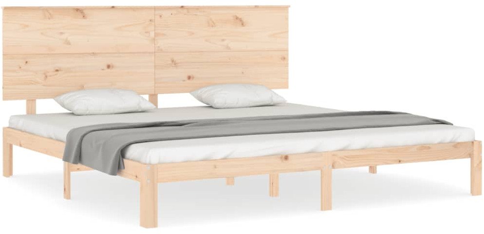 Rama łóżka z wezgłowiem, lite drewno