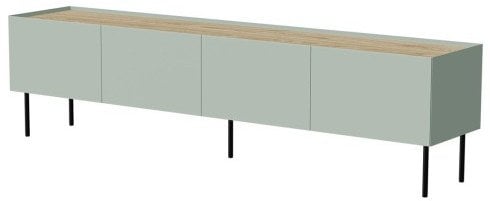 Szafka RTV FELLINI 200x40x52 oliwka + blat dąb olejowany