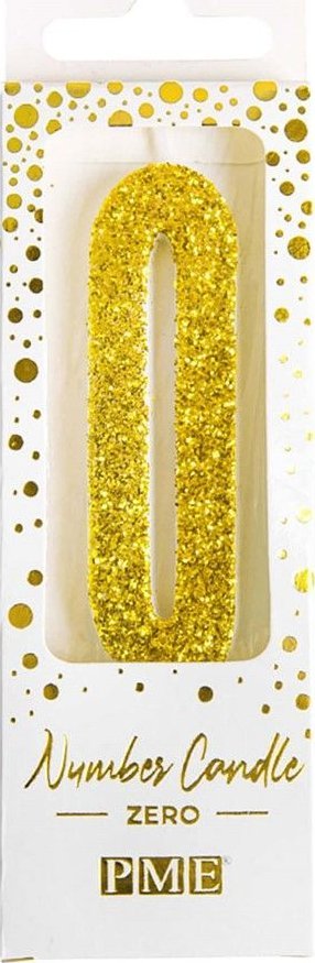 PME Świeczka cyfra 0 złota