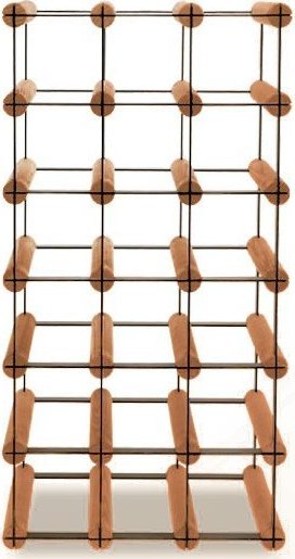 Wamar-Sosenka Regał na wino Stojak na 18 Butelek Szklanych/ PET RW-8/ 3x6 Brązowy Metal + Drewno RW-8-3X6-18_O_BR