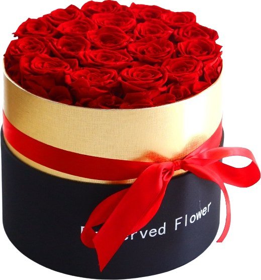 ToPrezent.pl Flower Box XXL z 18 Prawdziwych Róż - Prezent na 18 Urodziny dla Dziewczyny