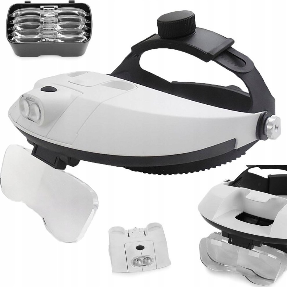 Verk LUPA NAGŁOWNA 2 LED SOCZEWKI NA GŁOWĘ 6x OKULARY