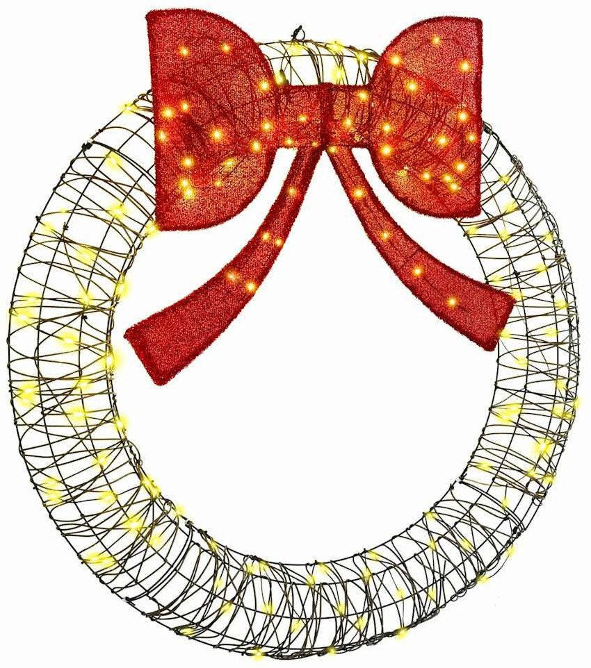 vidaXL Wianek z 150 diodami LED Ciepła biel 120 cm rattan