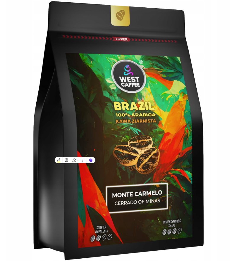 Kawa ziarnista Brazylia 500g Świeżo Palona - 100% Arabica - Monte Carmelo