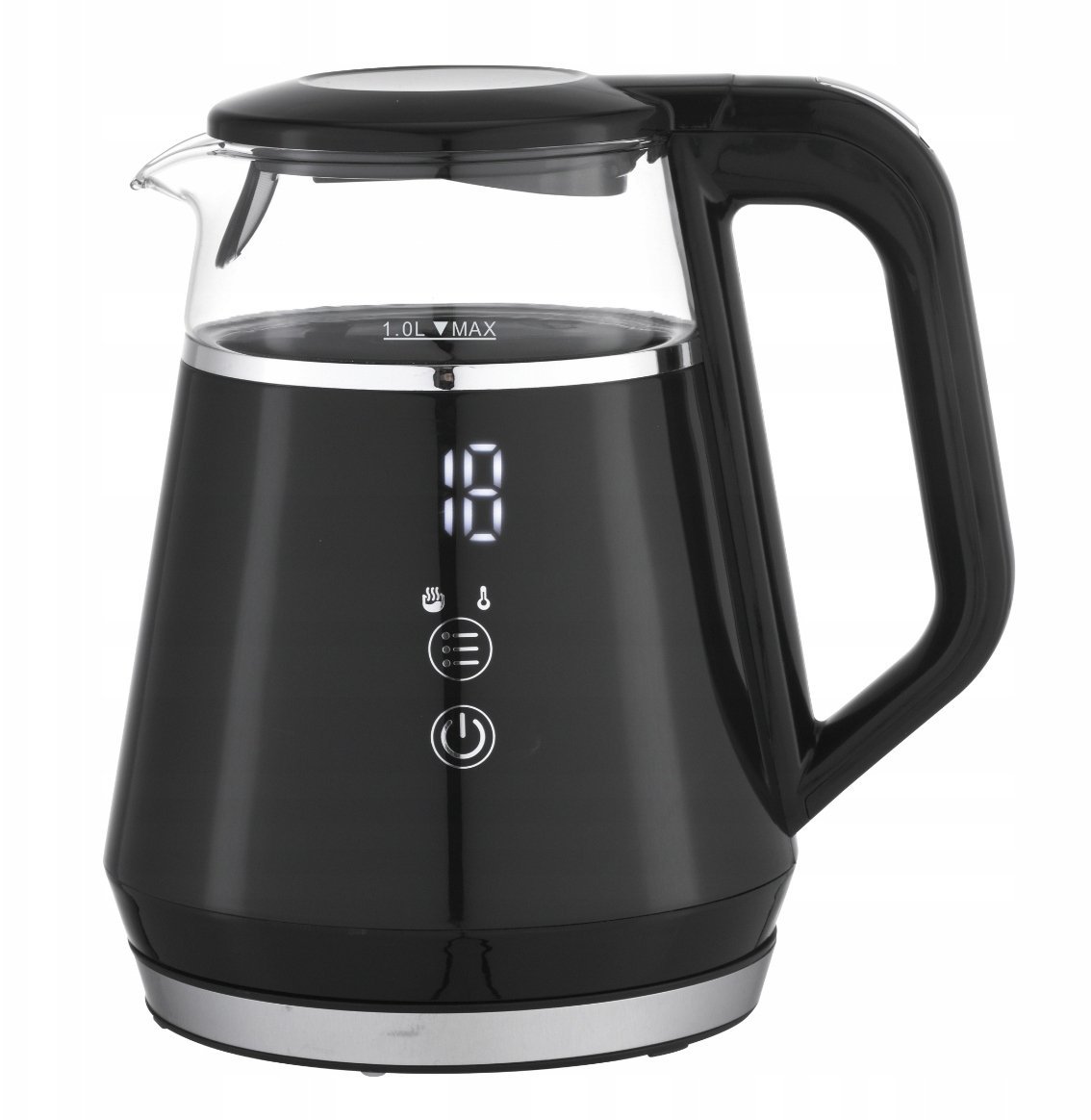 CZAJNIK SZKLANY 1712 CZARNY 1 L 1100 W